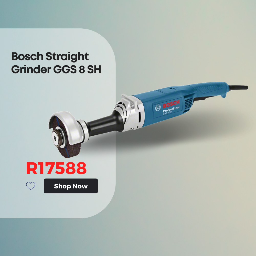 Promotional design featuring a Bosch angle grinder.