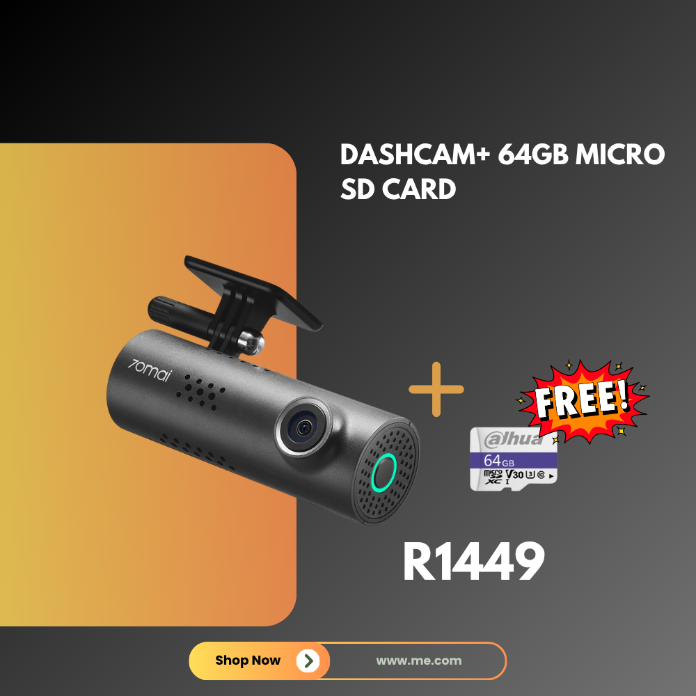 Promotional design featuring a dashcam and memory card.