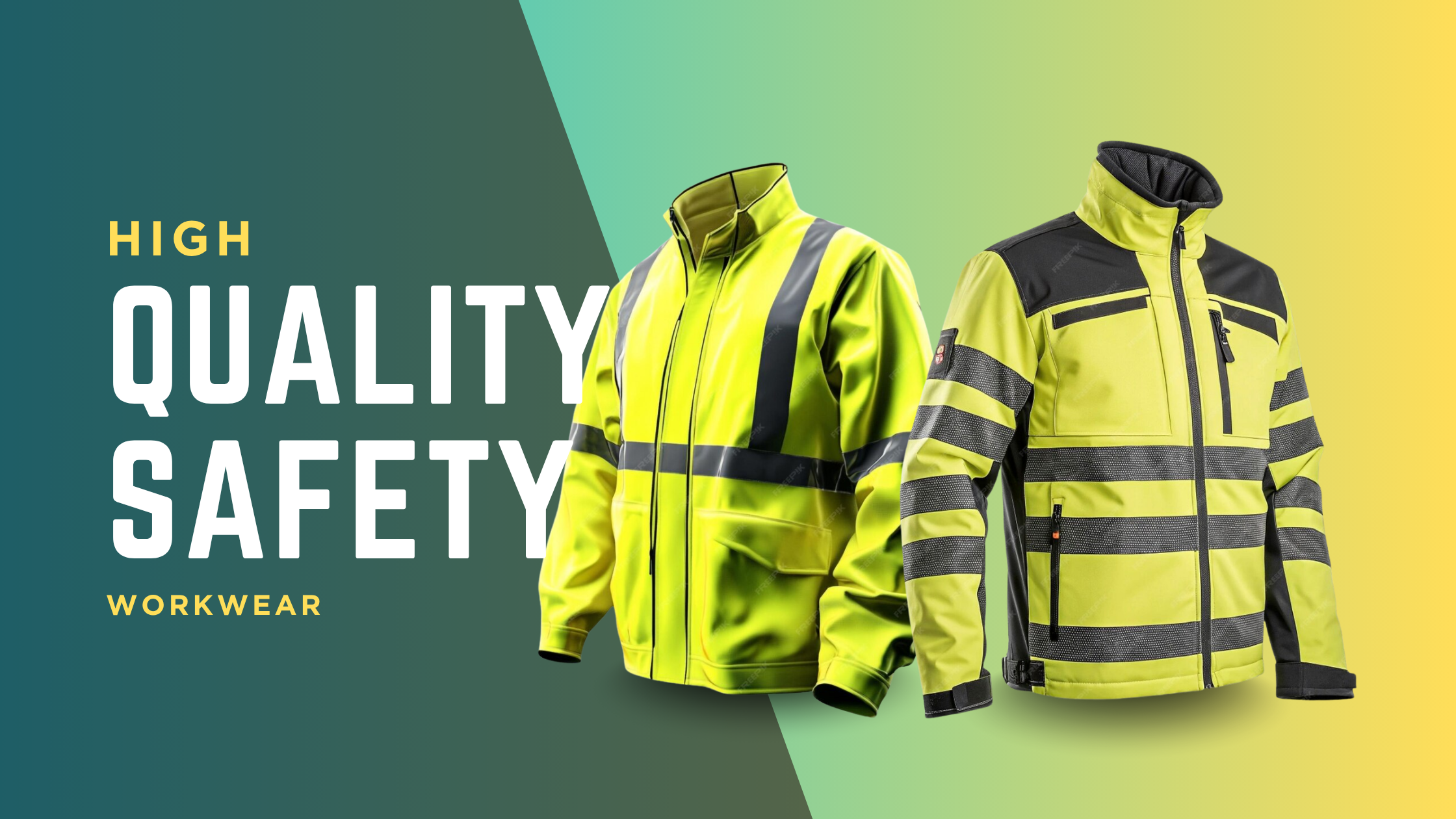Catalogue cover design showing high-visibility safety workwear.